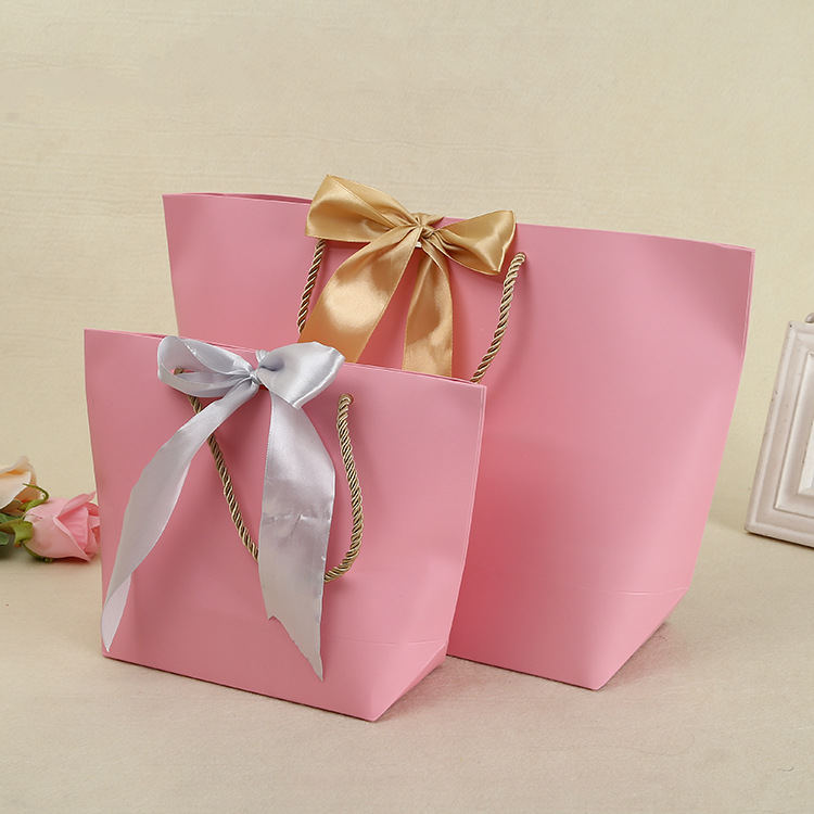 

Paper Gifts Bags With Handles Pure Color 10 Colors Clothes Shoe Shopping Bag Gift Wrap 21x7x17cm