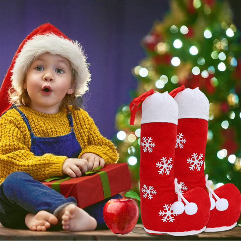 

Urijk Xmas Festival Kids Gifts Holders Christmas Candy Stocking Bags Snowflake Boots for New Year Home Party Natal Decoration