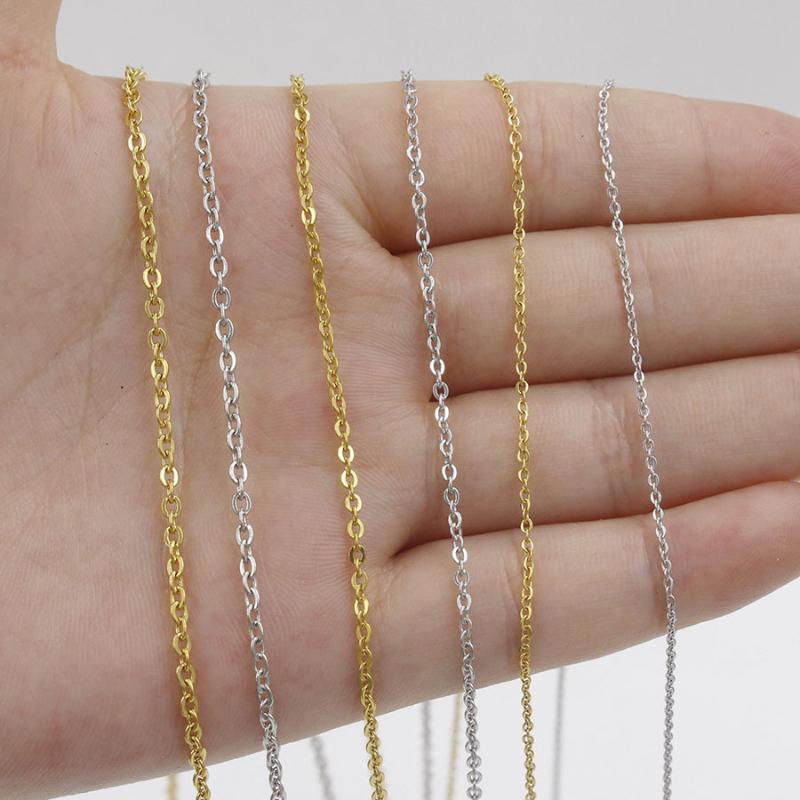 5 mètres plaqué argent lien-Ouvert Figaro Style Chaîne
