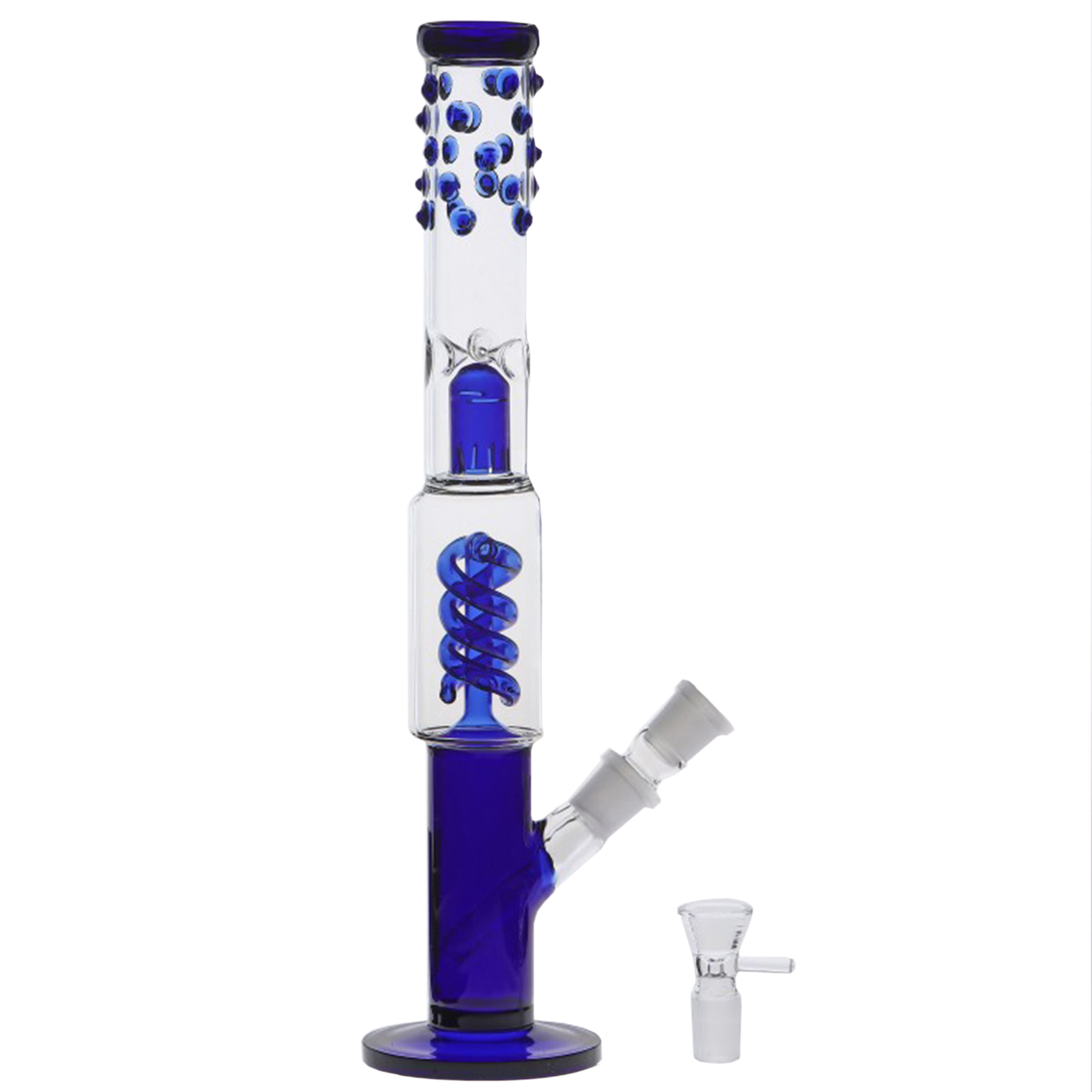 

Royal Blue Straight Bong Water Pipes Bending Glass Tube Percolators and Dome Filter Smoking Hookahs Dab Rig Two Function Oil Rigs