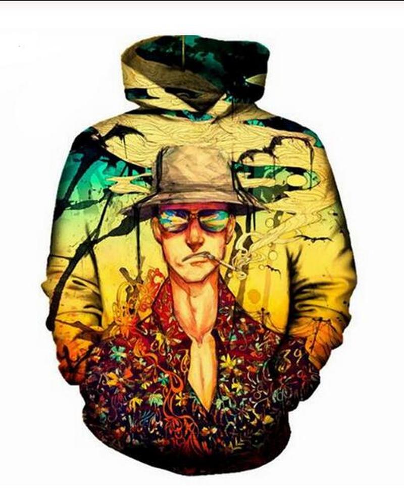 Nouveau mode Harajuku style d'impression 3D Hoodies Scare Fumer Hommes Femmes Automne et Hiver Sweat Hoodies Manteaux XB012