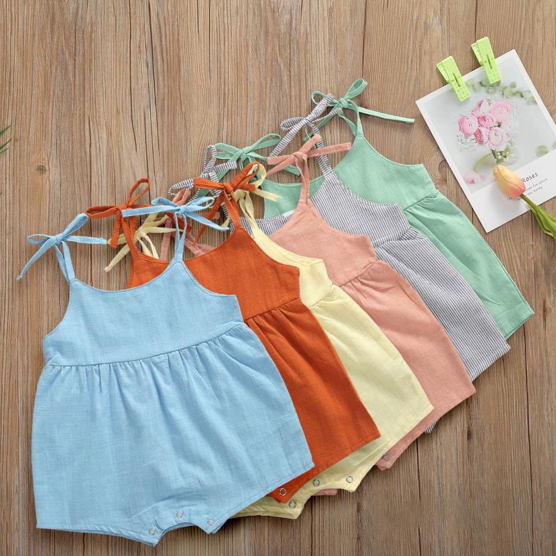 

Summer Baby Girl Sleeveless Strap Romper 2020, Gray