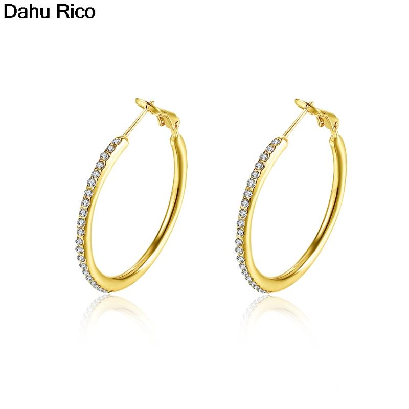 

crystal environmentally friendly round fantaisie pendantes orecchini halka pendientes oreja women ladies Dahu Rico hoop earrings