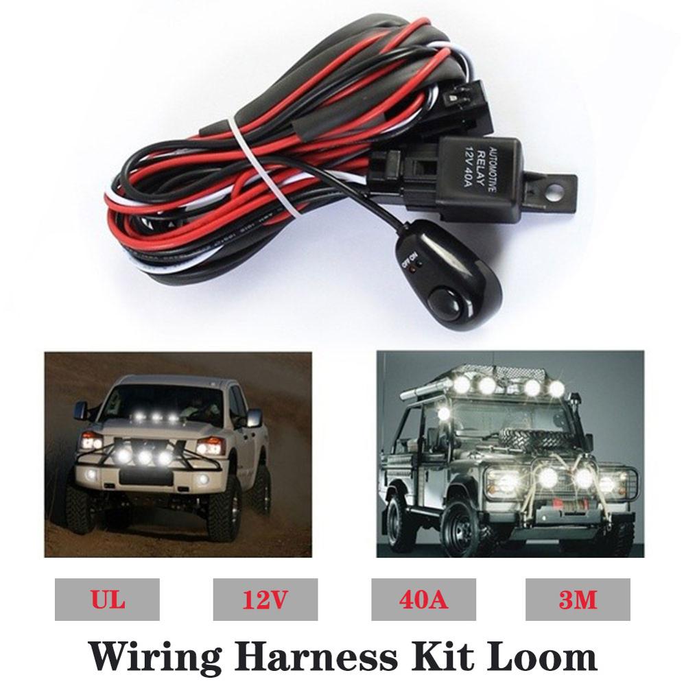 y conmutador de relé para Spot Led Luz De Trabajo Luz Bar Land Rover 4 Metros De Cableado Telar