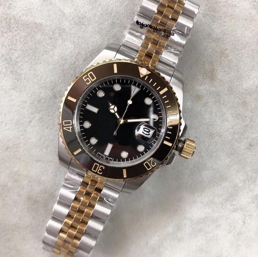 

U1 Factory Men's watch SUB High Quality Ceramic Pepsi Men's 40mm Series Sapphire Automatic Mechanical Diving, Slivery;brown