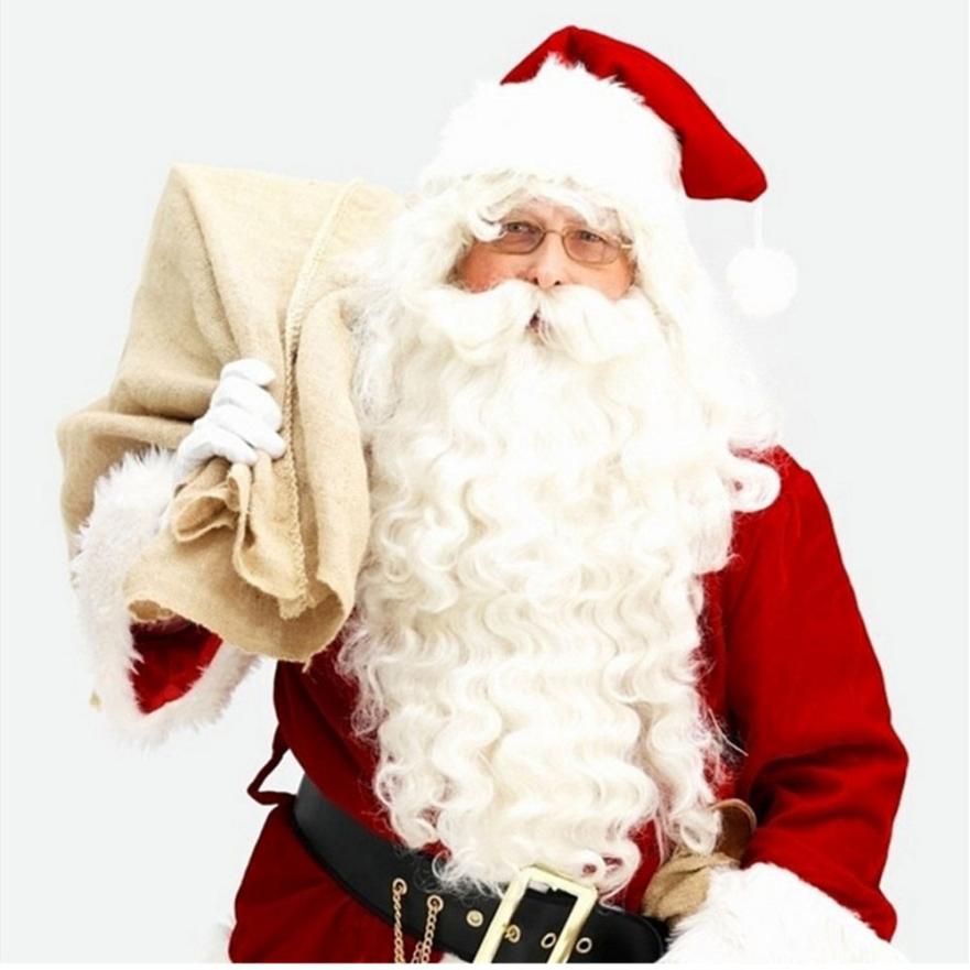 Beard Fancy Dress Costume Mens Santa Halloween Accessory Long White Wizard Wig