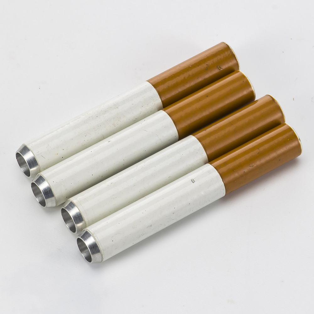 

Cigarette Smoke Pipe Aluminum Cigarette Hitters W/O sparkle 79mm 57mm Coffee Filter Color Cig Shape Tobacco Pipes Portable