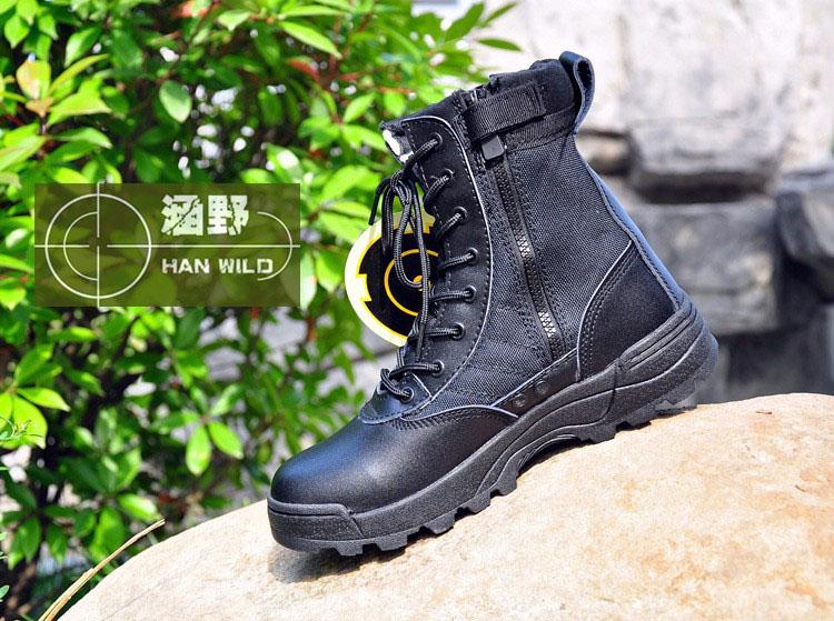 

Hot Sale-ots Military Desert SWAT American Combat Boots Outdoor Shoes Breathable Wearable Boots Hiking EUR size 39-45, Black