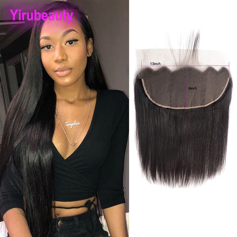 

Malaysian 13X6 Lace Frontal Ear To Ear Unprocessed Human Hair Top Closures Straight Free Part 13 By 6 Frontal Virgin Hair Natural Color
