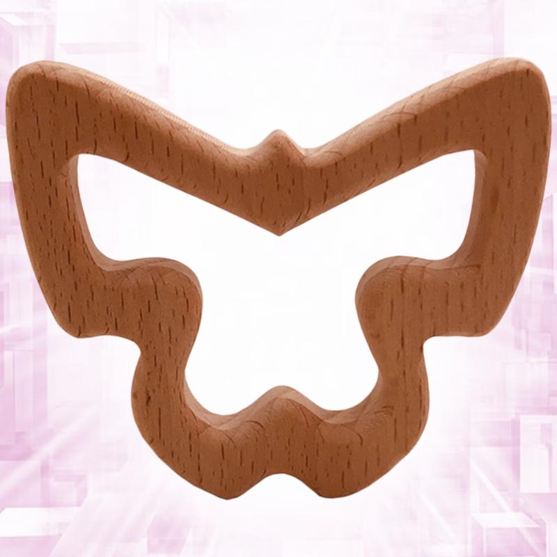 

Creative Molars Toy Butterfly Shaped Pacifier Gum Massager Soft Wooden Pacifier Tooth Grinding Stick for Baby Infant Kids