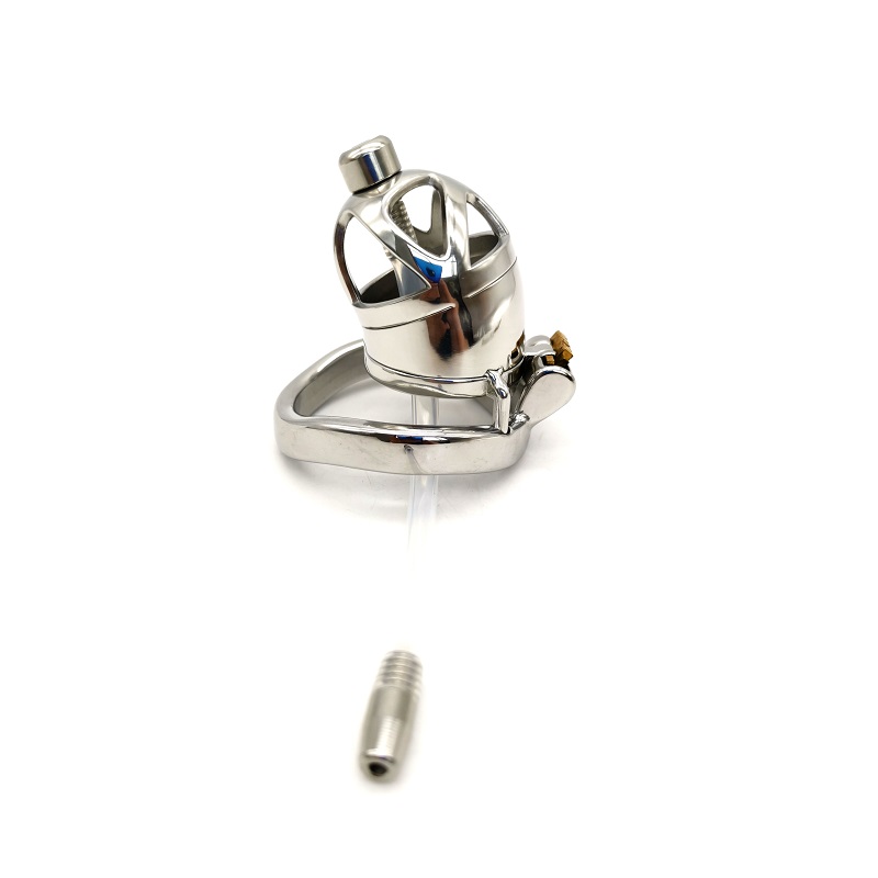 Homme standard Chastity Cage amovible Tube de vidange Hommes moyen de blocage en acier inoxydable Ceinture appareil Hot vente Sexy Toys DoctorMon