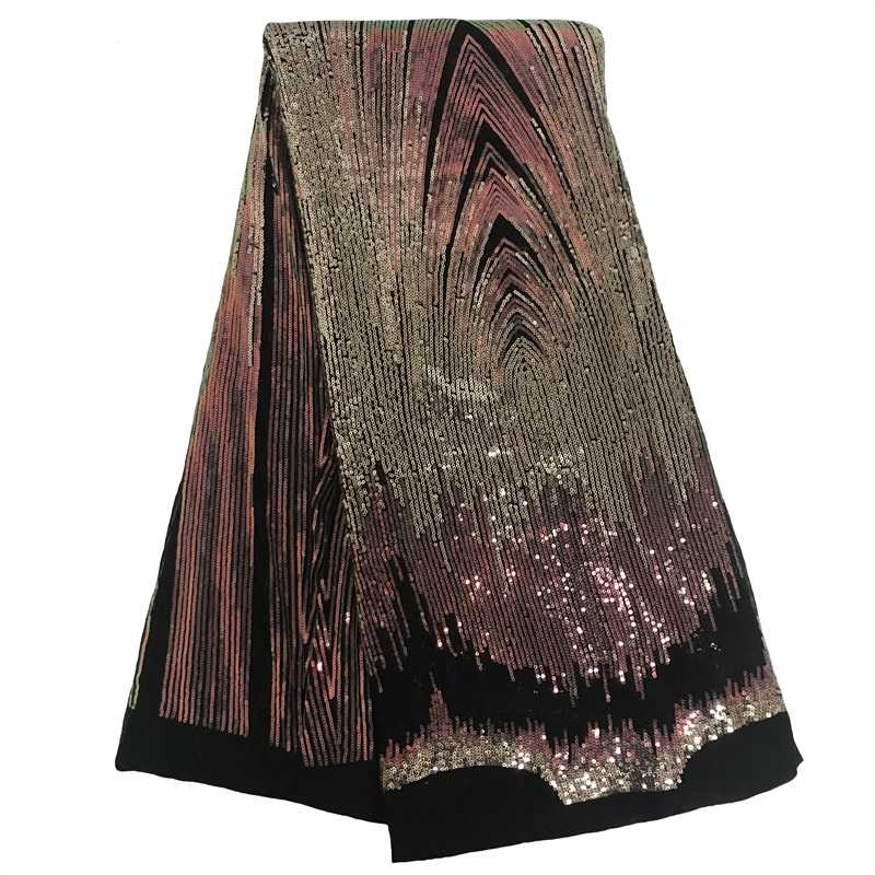 

Best Selling Black Nigerian African Lace Fabric Sequins High Quality French Tulle Sewing Material For Bridal African Cloth