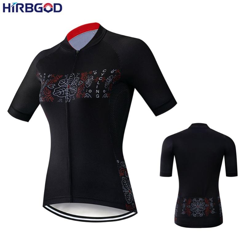 

HIRBGOD Summer Shirt Bike breathable Women jersey Cycling 2019 Female Plus Size Black Outdoor Sports ropa ciclismo, STYZ037-01