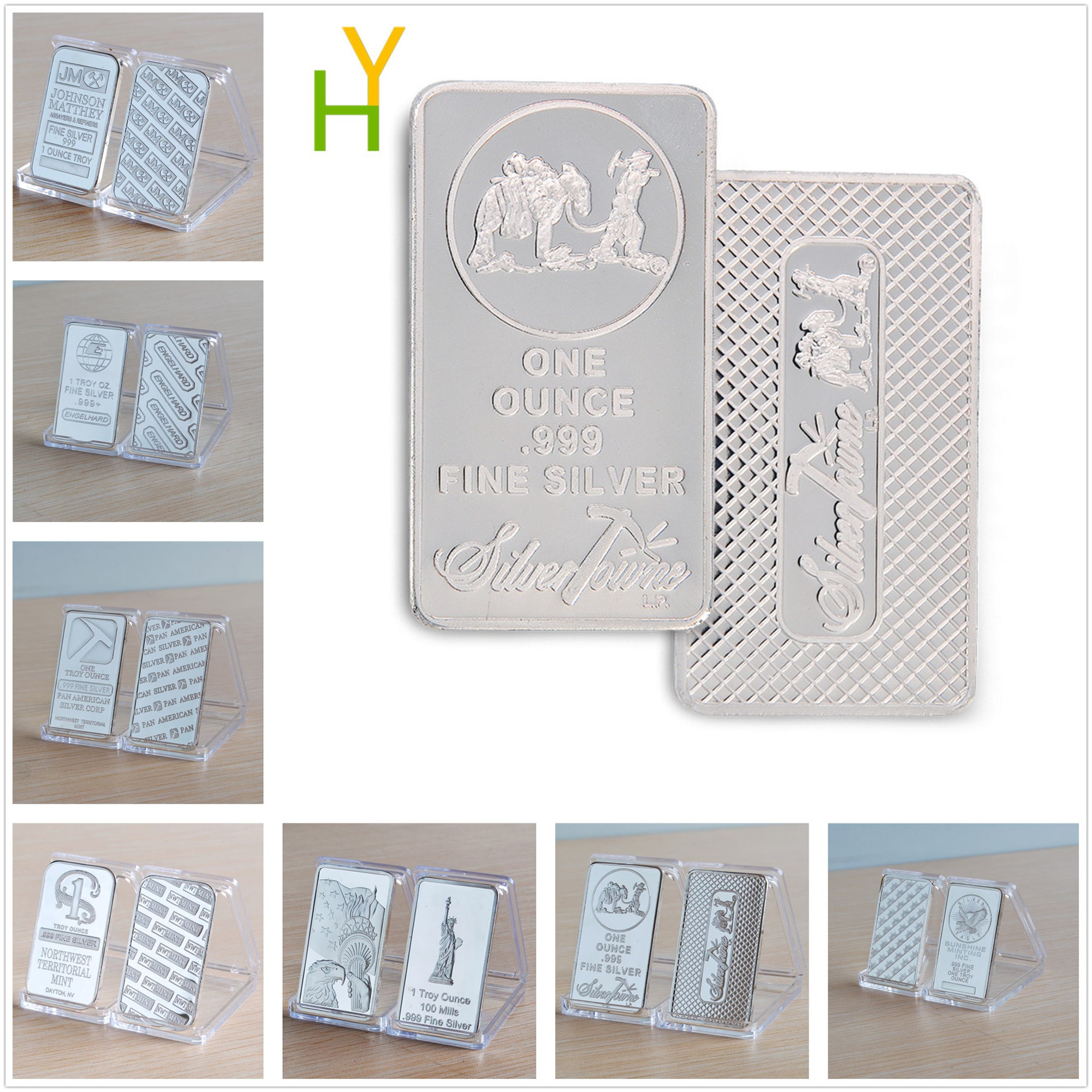

1 Oz Silver Bar Series Bullion Bar Gather Stagecoach Silver Divisible Apmex Johnson Matthey Sunshine Towne Prospector Silver Bar