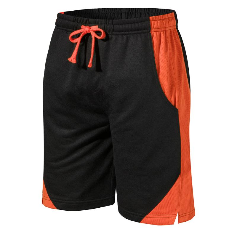 

Summer Mens Casual Shorts Solid Color Loose Fit Shorts for Men Knee Length Mens, Orange