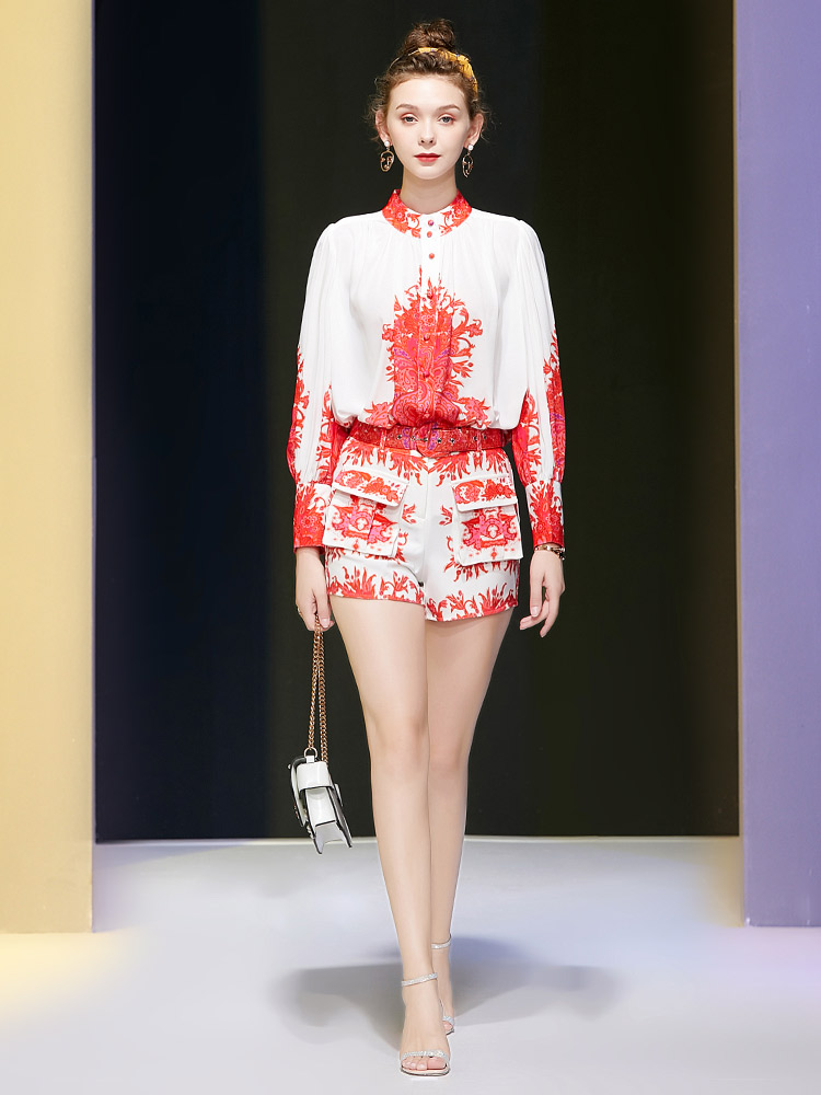 NUOVA primavera//autunno WOMEN/'S FASHION temperamento Turn-Giù Collare di stampa Vestito