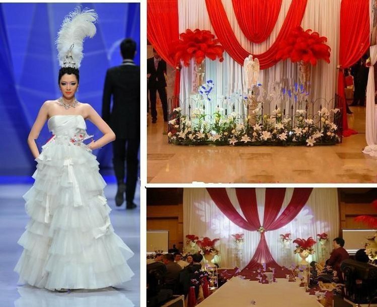 

100Pcs 10-22 inch (25-55cm) white Ostrich Feather plumes for wedding centerpiece wedding party event decor festive decoration