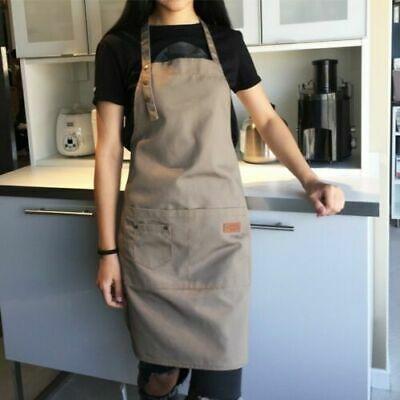 

BBQ Plain Denim Canvas Pockets Apron Butcher Crafts Baking Chefs Kitchen Cooking