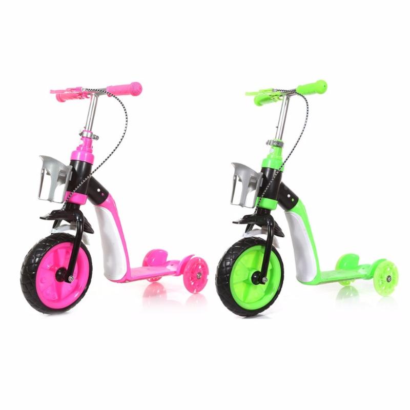 

Children Scooter Three Wheels Slide Two In One Child Sliding Vehicle With Bottle Holder Adjustable Height Large Front Tyre