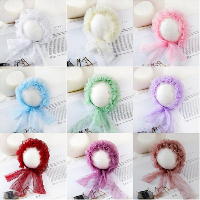 

Jane Z Ann newborn photography hat dot decorative cap Multi-color photo head decoration studio girls shooting accessories, White