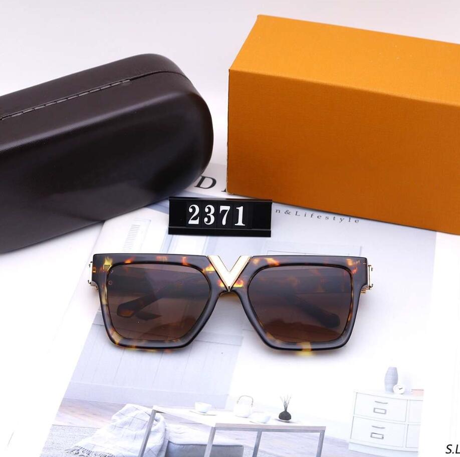 

2020 Hot Sale Mens Woman Sunglasses Sunglasses Man Summer Goggle Glasses UV400 V Letter 2371 5 Colors Top Quality with Box, White;black