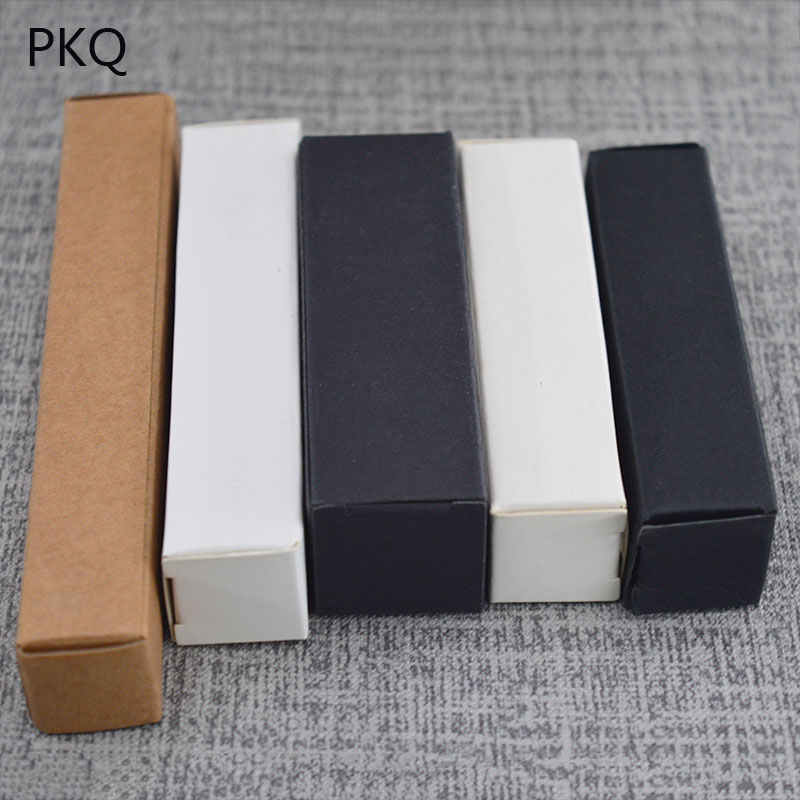 

50pcs 10ml/15ml/20ml/30ml/50ml/100ml Brown/white/black Kraft Paper gift Box Lipstick Perfume bottle tube Packing boxes