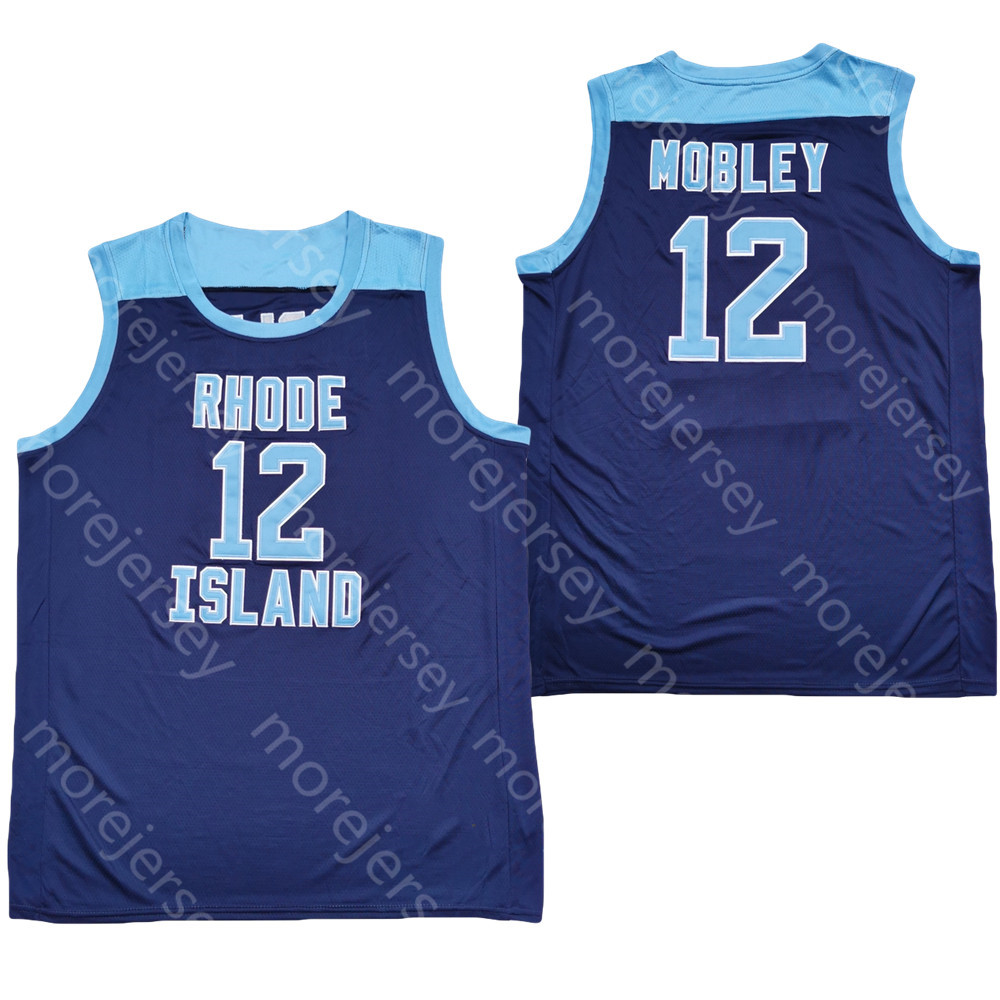 

New 2020 Rhode Island Basketball Jersey NCAA College 12 Cuttino Mobley Navy All Stitched And Embroidery Size S-3XL, As pic