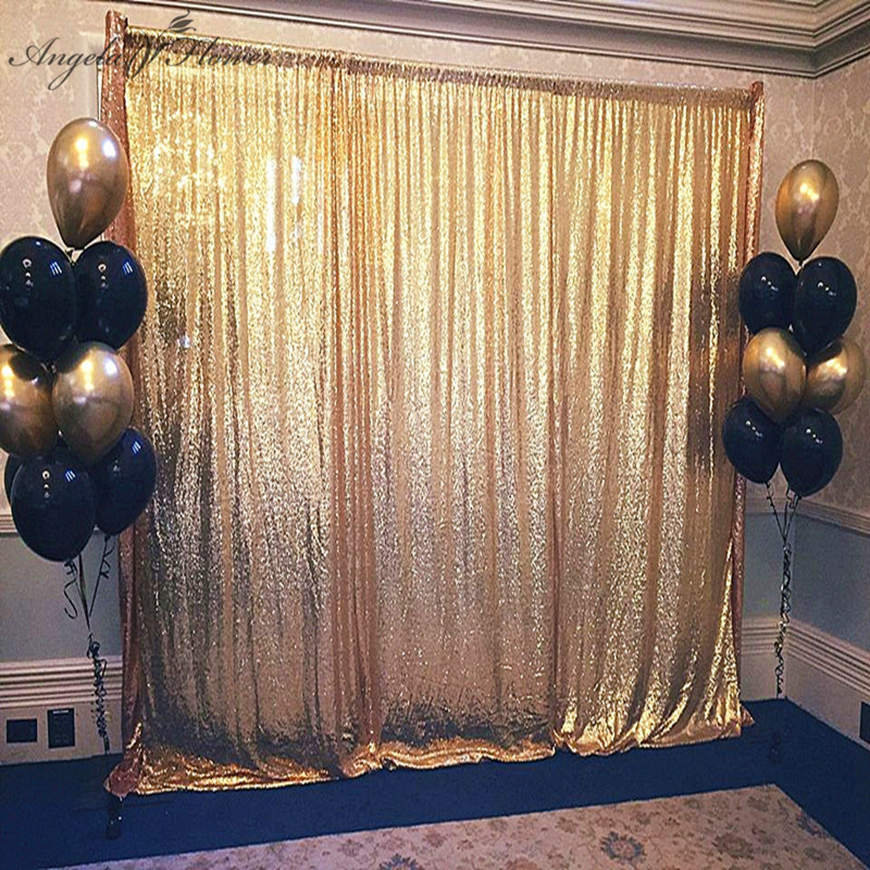 

Wedding Backdrop Curtain Shiny Gold Sequin Birthday Party Baby Shower Event Decor Photography Fabric Curtain Panel Photo Props