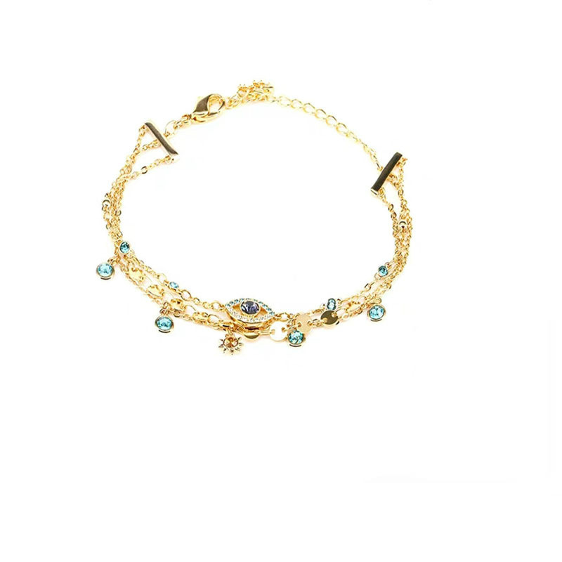 

Charm Bracelets SWA Blink Evil Eye Three-Layer Bracelet Elegant Bohemian For Women Gift