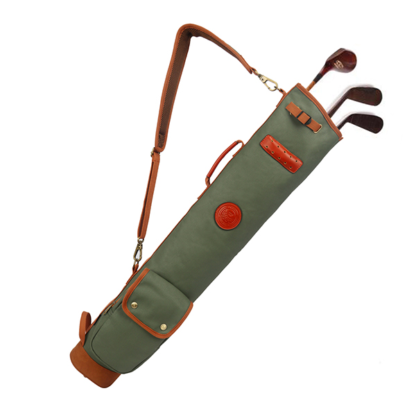 

Tourbon Outdoor Vintage Golf Bag Clubs Carrier Pencil Style Waxed Canvas & Leather Fleece Padded Club Cover 90CM