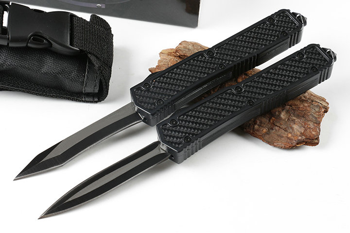 

Makora II black sword ant double action automatic knife D2 pocket tactical camping survival Self defense hunting auto knives ut85 BM 3310 3400