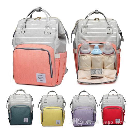 Fashion Mummy BagS Striped Maternity Nappy Bag Large Capacity Baby Bag Travel Backpack Stylish Nursing Bag for Baby Care DHLFree shipping
