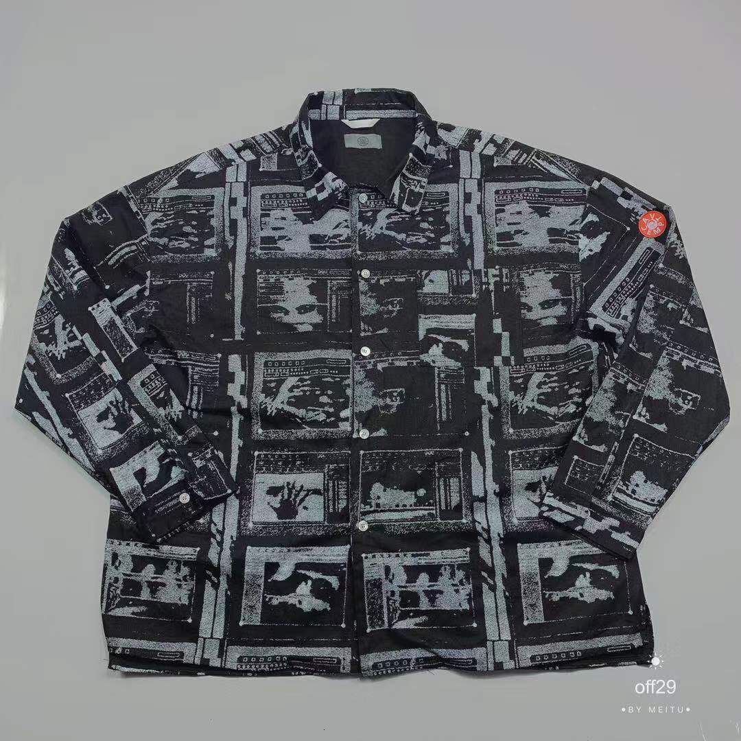 

2019 CAVEMPT C.E Full Devil Hand Printed Women Men Jackets Shirts Hiphop Men Oversized Jacket Outwear T191024