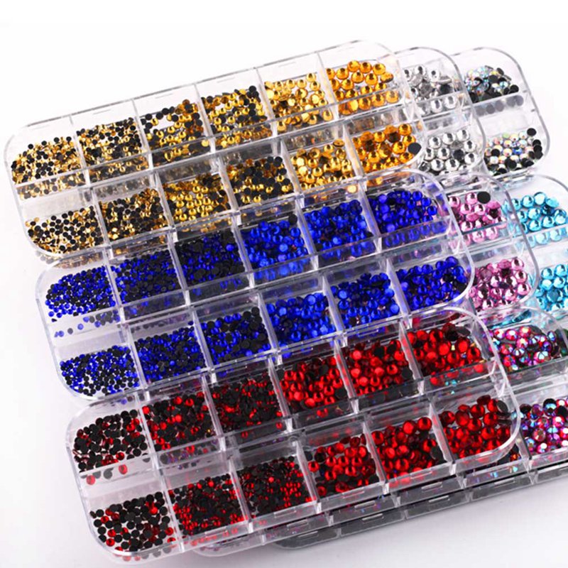 

12 Grids Mix Colors Acrylic Broken Glass Nail Art Rhinestones Irregular Stone Nail Jewelry Decoration Glitter DIY Manicure