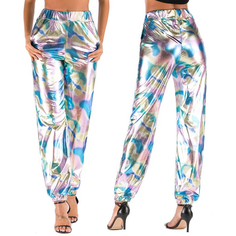 

Fashion Women Pants High Waist Sports Casual Jogger Pants Sweatpants Hip Hop Trousers Streetwear with Elastic Cuffs Plus Size