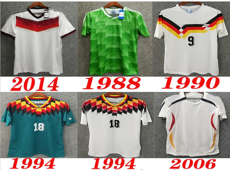 

1990 1994 1988 Retro version Soccer Jersey #18 KLINSMANN #10 Matthias home away shirts JERSEY, Black