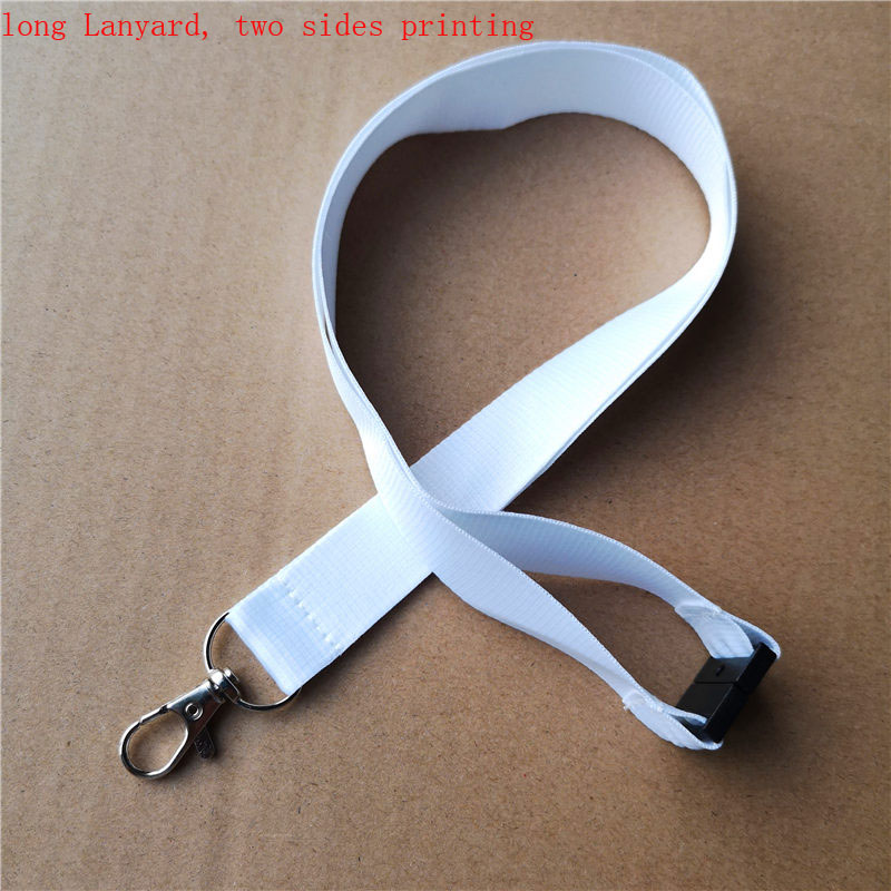

sublimation long Lanyard white Polyester sides printing hot transfer printing lanyards consumables