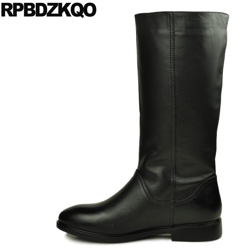 men's calf high leather boots