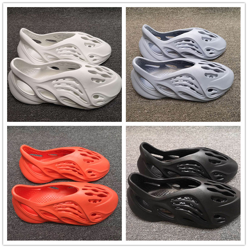 Kanye West Spring Summer Slipper Grey White Black Red Men Beach Sandals slip-on platform Hole Shoes Size 7-12