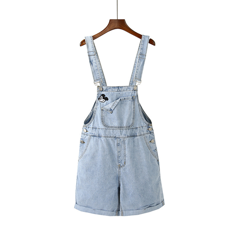 

in the summer of 2020 the new women's clothing han edition loose show thin straps shorts embroidery jeans female, Blue