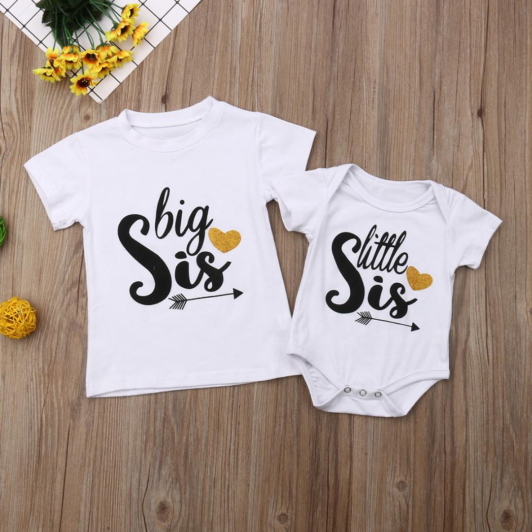 Neugeborenes Baby M/ädchen Strampler Tops Hemd Big Sister /& Little Brother Outfits Set Kleidung