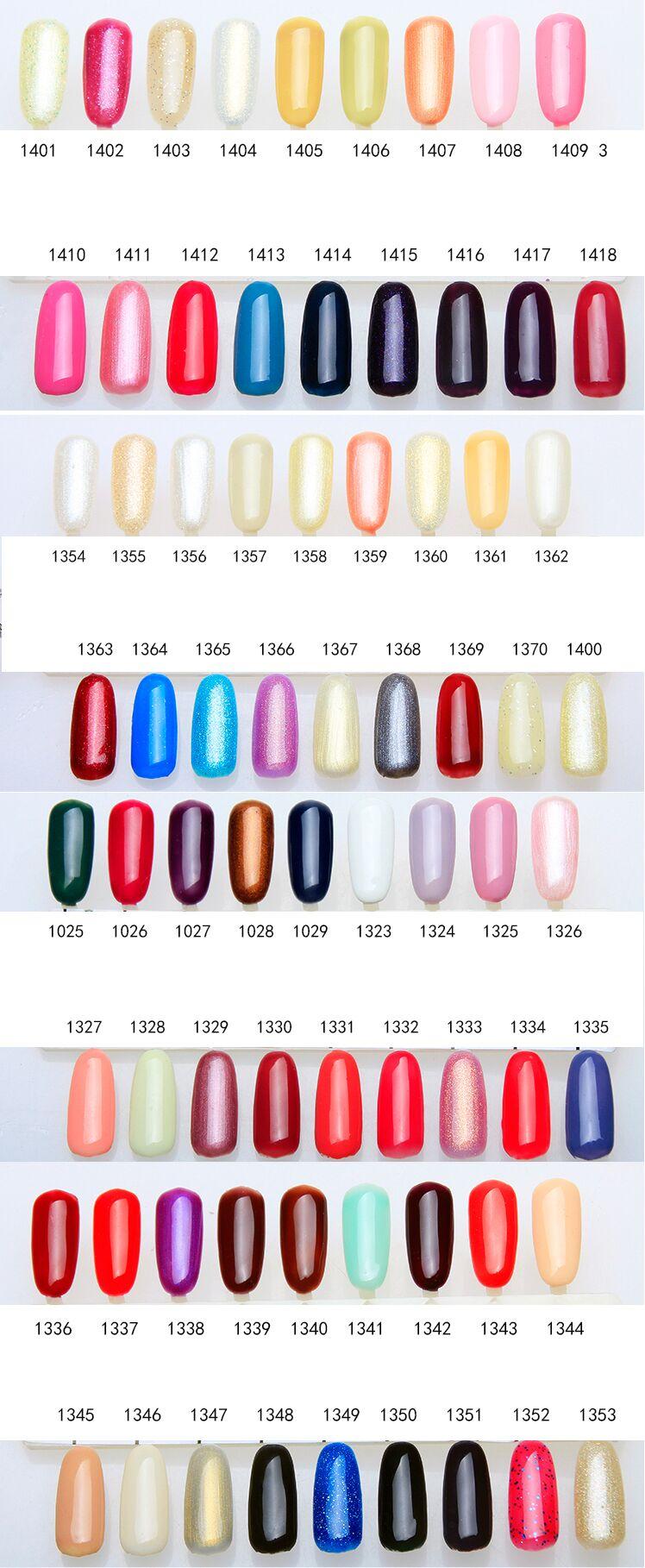 Harmony Gelish Colour Chart