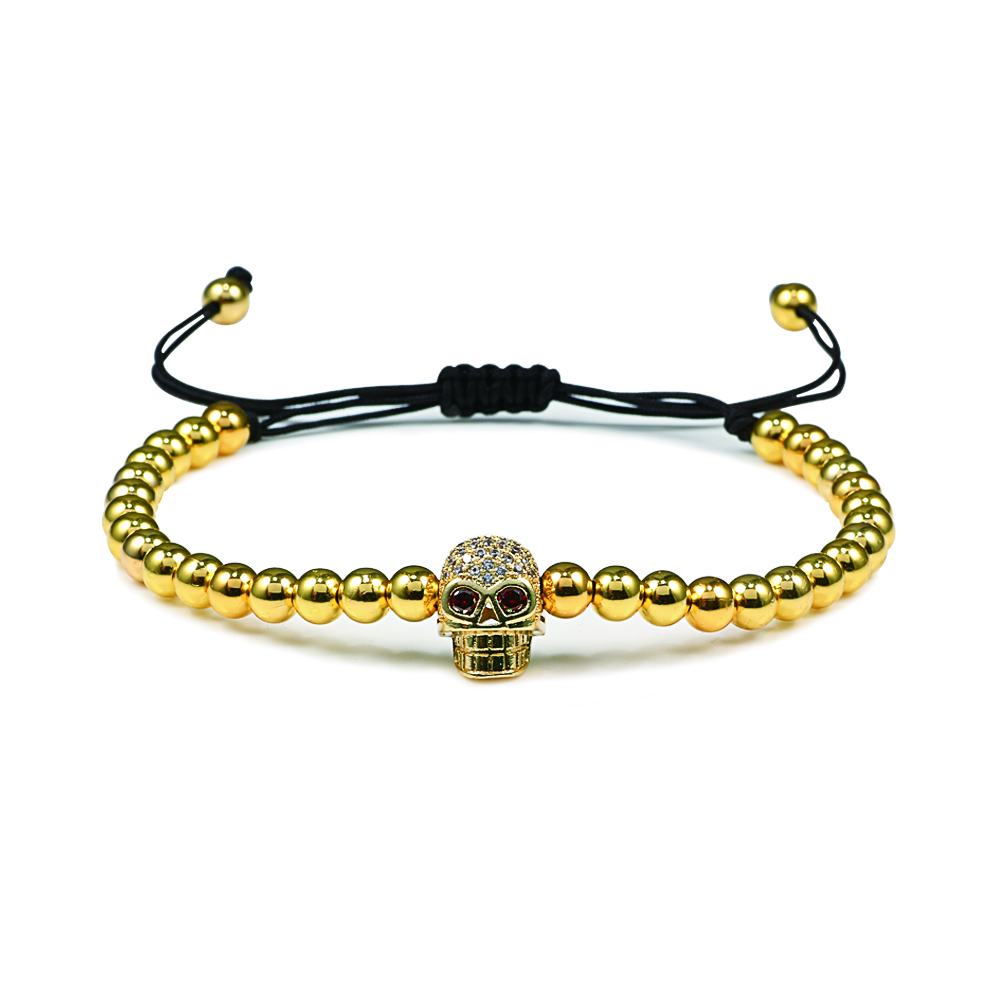 Anil arjandas Fashion Hommes Femmes 18k Or Plaqué Zircon Crâne MACRAME BRACELETS