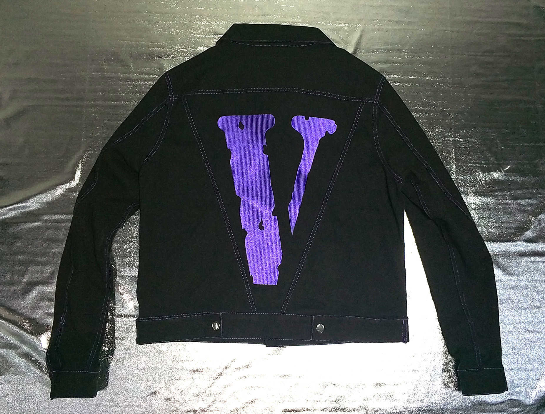 vlone jean jacket purple
