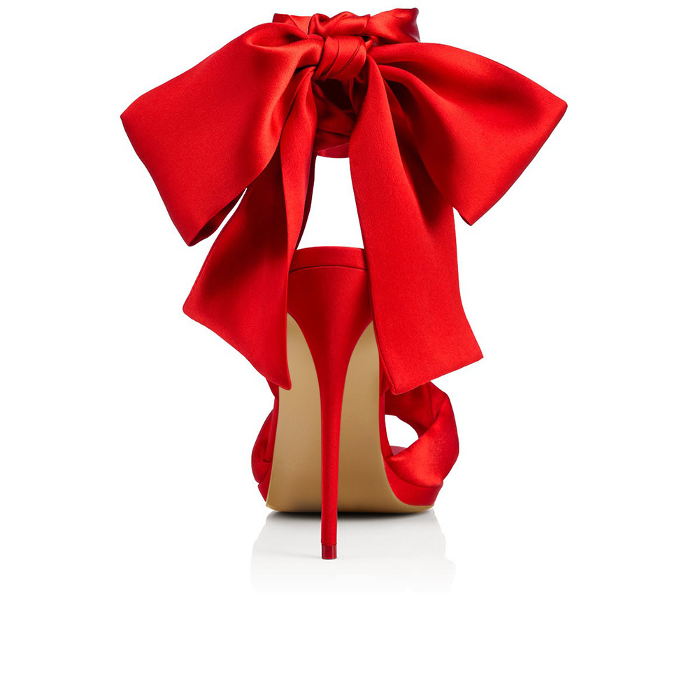 scarpe sposa rosse raso