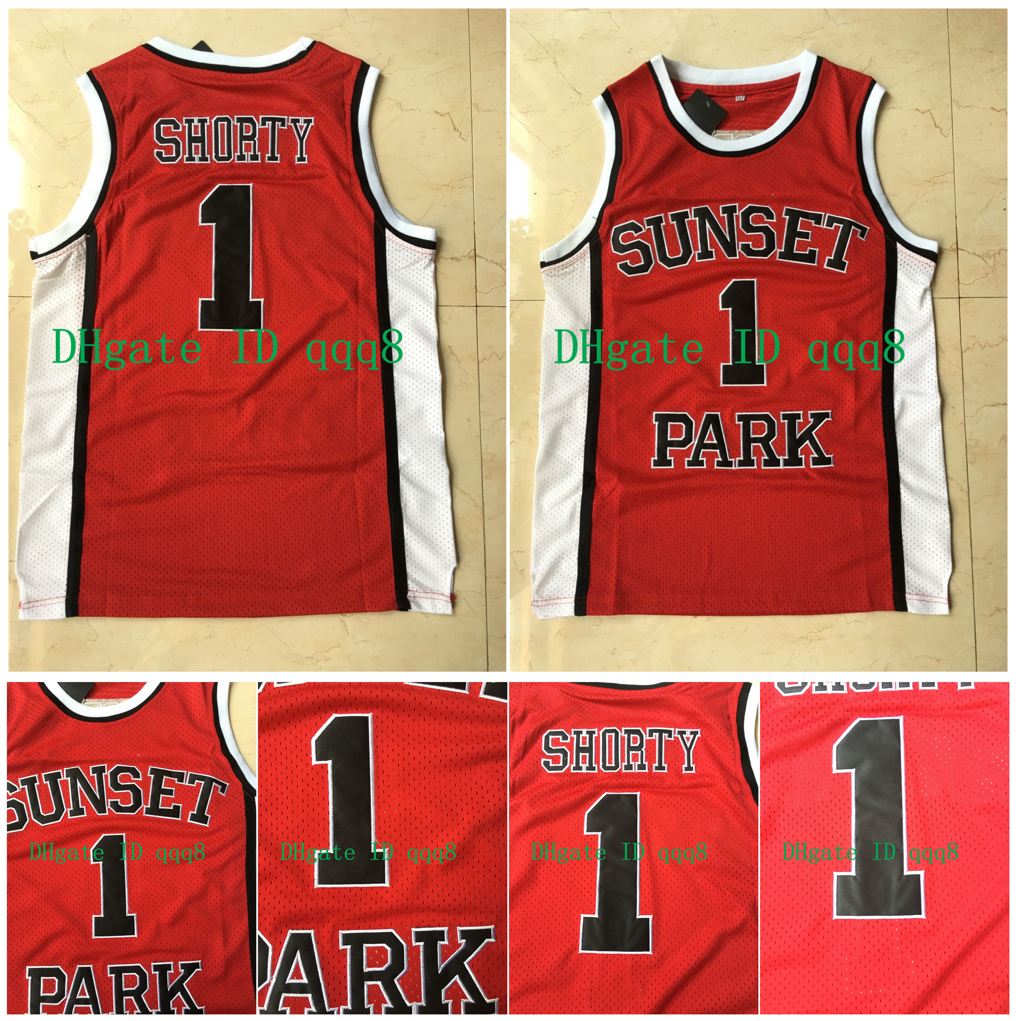 

Top Quality ! 1 Fredro Starr Shorty Jersey Sunset Park Movie College Basketball Jerseys White Red 100% Stiched Size -XXXL