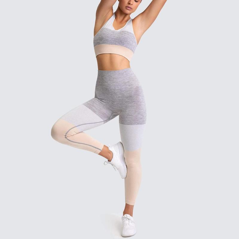 

Women Seamless yoga set Fitness Sports Bra and Leggings GYM Sport High Waist Running Leggings Workout Pants Bra, Yellow pants