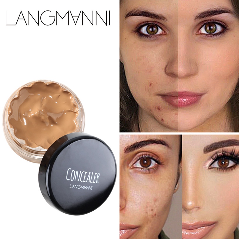 

LANGMANNI Full Cover Contour Base Make Up Concealer Cream hot Hide Blemish Face Eye Lip Cream Concealer Makeup Foundation, Chocolate