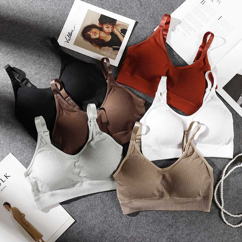 

Women Sexy Lingerie Cotton Bralette Bra Tank Camis Underwear Simple Comfortable Wire Free Bra Crop Tops Brassiere, Black