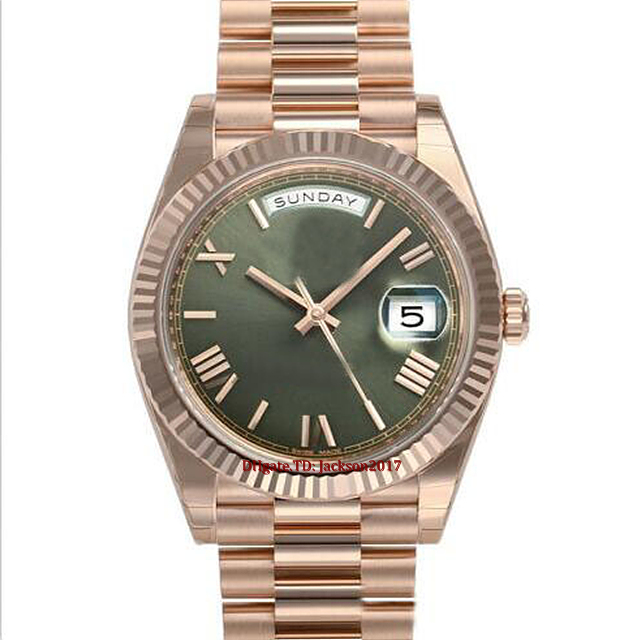 

Original box certificate Casual Modern Men's Watches Day Date 228235 President 40mm Gold Green Roman Dial Watch